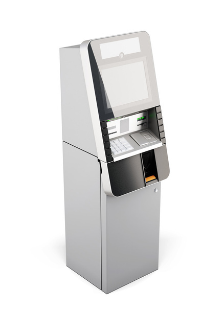 ATM stroj izolovaných na bílém pozadí. 3D. - Fotografie, Obrázek