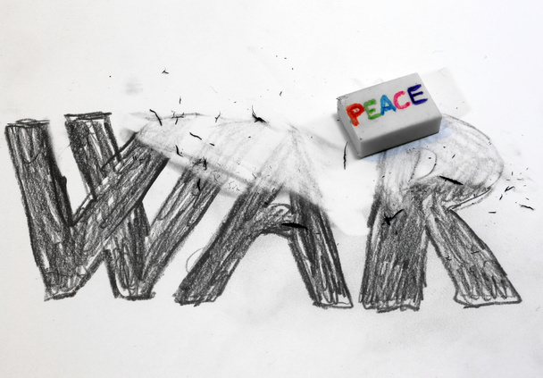 Silgi yazılı barış ile yazılı savaş siler - Fotoğraf, Görsel