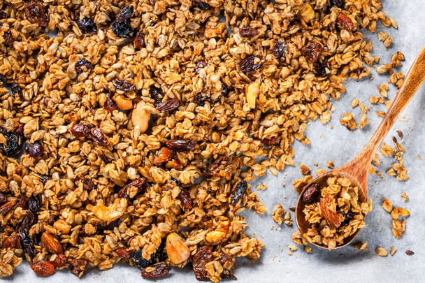 homemade granola with raisins and nuts  - Photo, Image