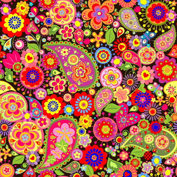 Spring colorful floral wrapper with mankolam - Vector, Image