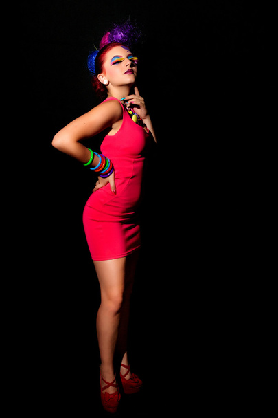 Female model in red dress - Foto, Imagen