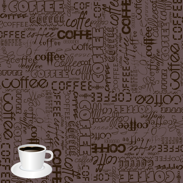 Фон с кофейной типографикой
 - Вектор,изображение