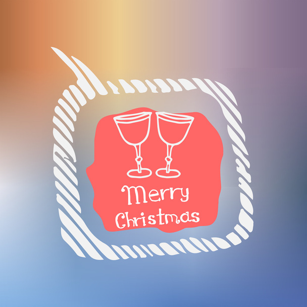 champagne white icon Doodle Christmas - Vector, Image