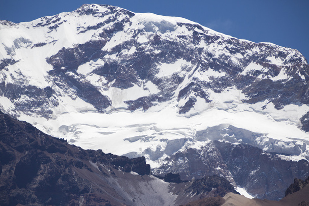 Aconcagua mountain peak with clear blue sky. Argentina - Φωτογραφία, εικόνα
