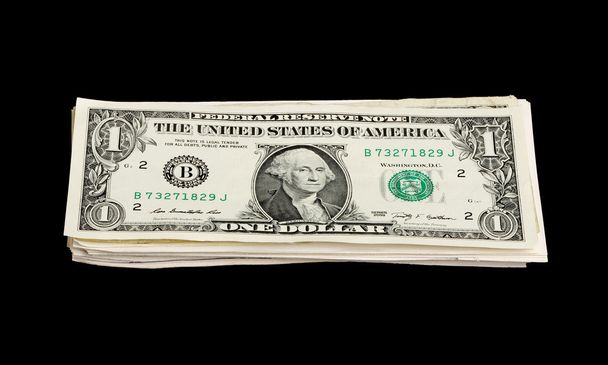 Pila di una banconota da un dollaro
 - Foto, immagini