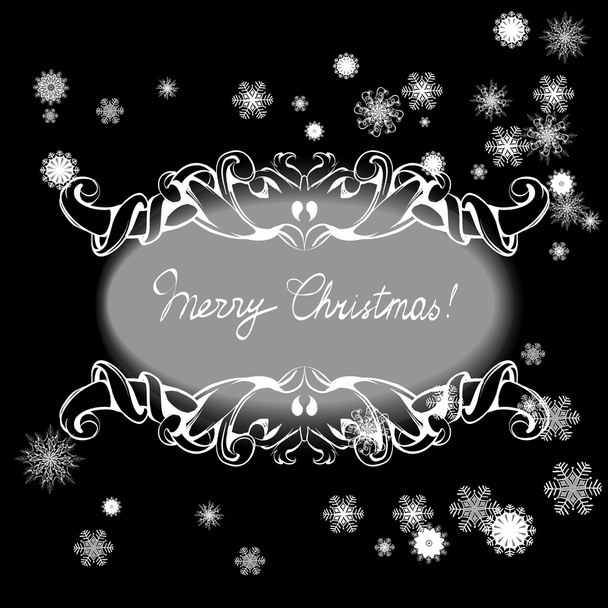 νέο έτος, το πρότυπο για χαιρετισμούς με χριστουγεννιάτικα δέντρα διακοσμημένα με μπάλες, διάνυσμα απομονωθεί, στοιχεία για το σχεδιασμό ευχετήρια κάρτα με νιφάδες χιονιού, - Διάνυσμα, εικόνα