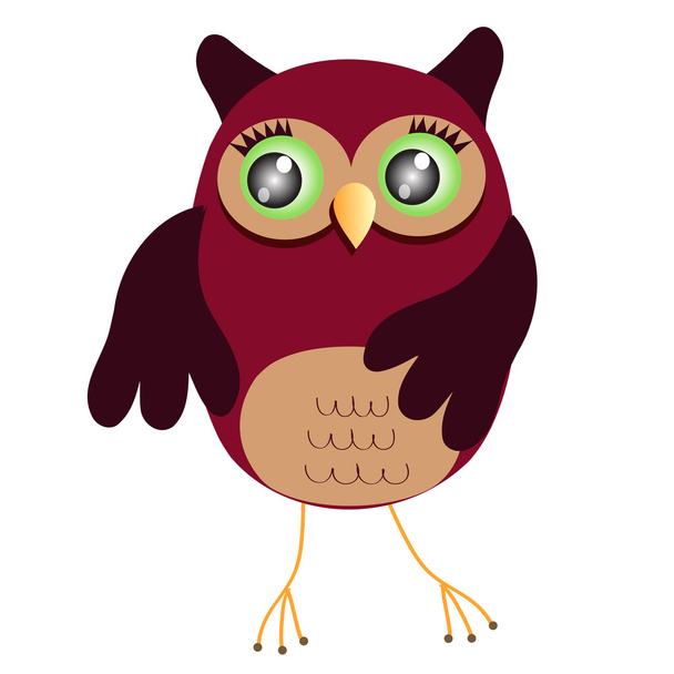 Cartoon Owl (vector version) - Вектор,изображение