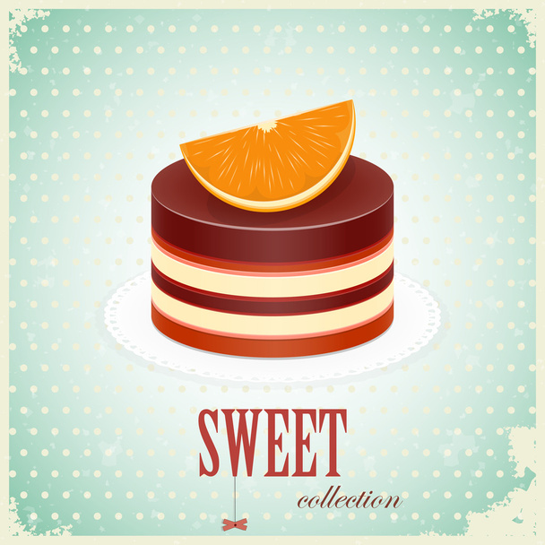 Chocolate Cake with Orange - Vetor, Imagem