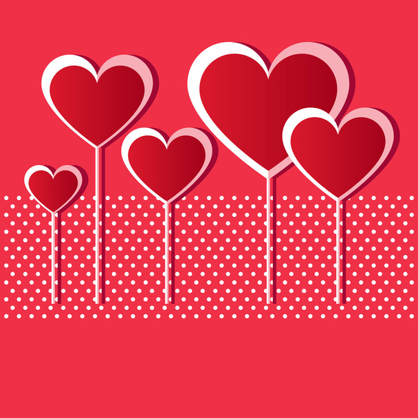 Valentine red hearts - Vector, Image