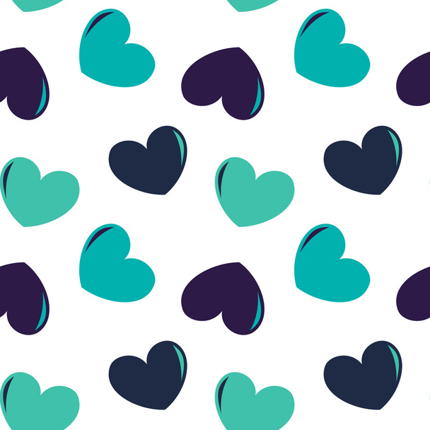 blau und lila Herz bunte nahtlose Vektormuster Hintergrund Illustration - Vektor, Bild