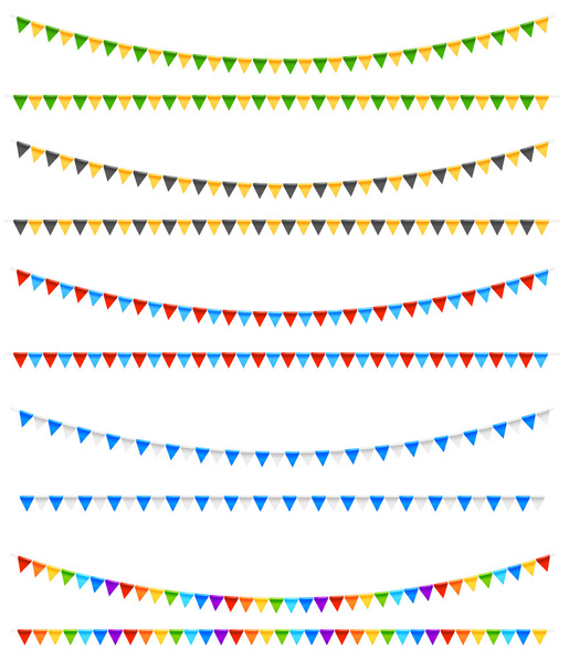 Elementos de banderas festivas
 - Vector, imagen