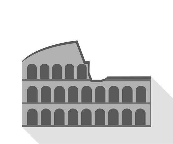 Colosseum in Rome. Illustratie in een vlakke stijl - Vector, afbeelding