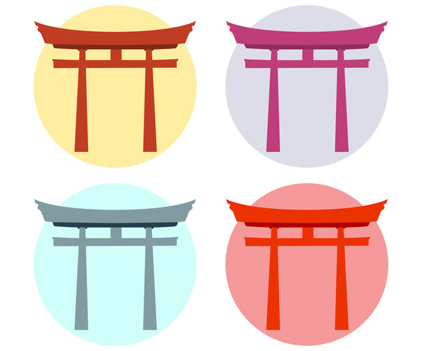 Japans Tor. torii Tor. flach. Schienbein - Vektor, Bild