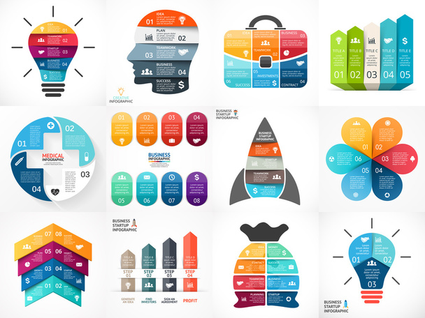set of abstract infographics - Vector, Image