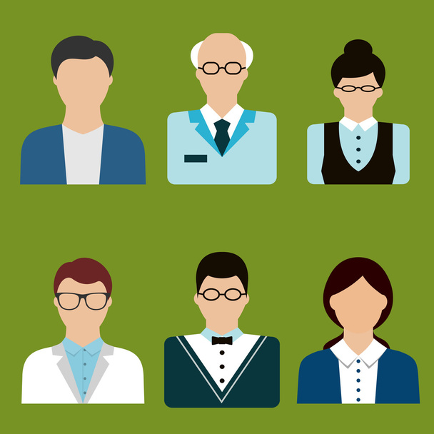 Teacher profession avatars and icons in flat style - Wektor, obraz