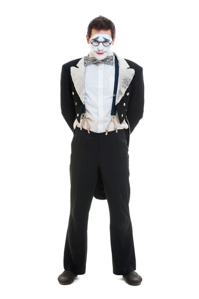 Portrait of mime in tailcoat - Photo, Image