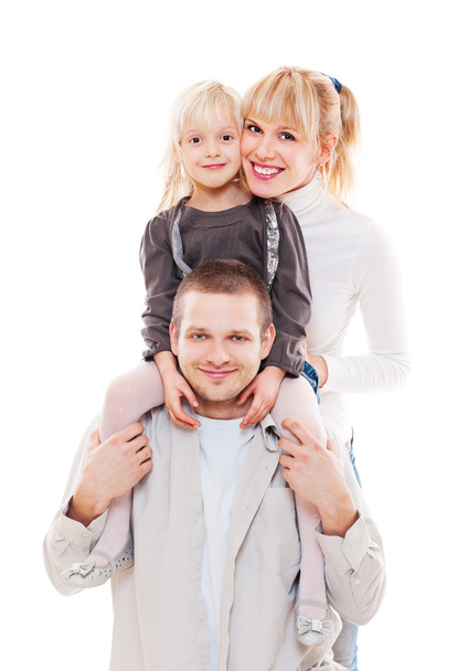 Portrait of young happy family - Zdjęcie, obraz