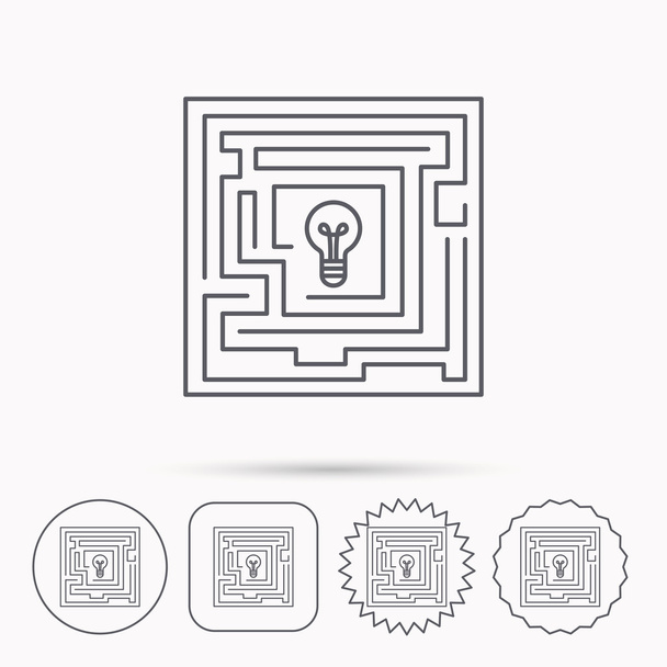 Labyrinth icon. Problem challenge sign. - Vektör, Görsel