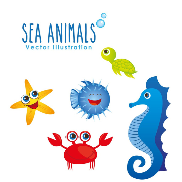 sea animals design  - Vector, imagen