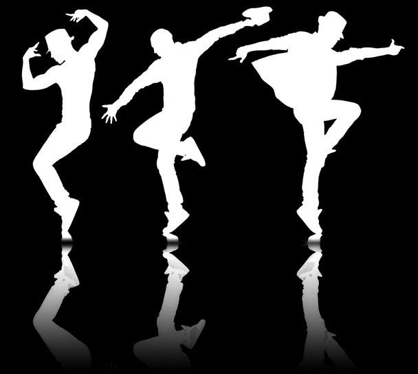 Tanssijoiden siluetit tanssikonseptissa - Valokuva, kuva