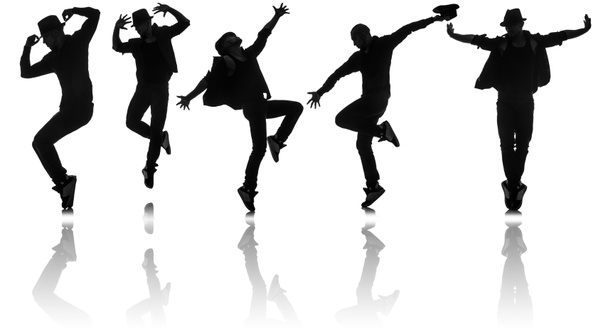Táncosok sziluettjei a tánc koncepciójában - Fotó, kép