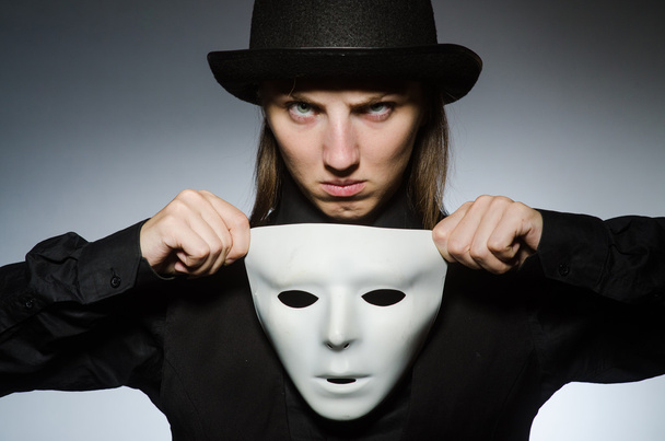 Woman with mask in funny concept - Foto, immagini