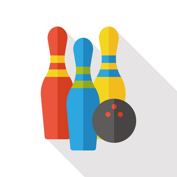 sportovní bowlingové ploché ikony - Vektor, obrázek