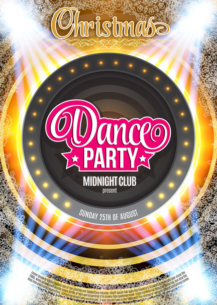 Dance Party Night Poster Background Template - Vector Illustration - Vettoriali, immagini