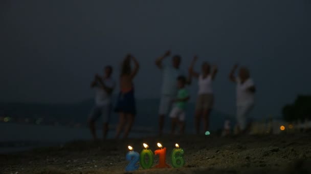 New Year celebration on the beach - Footage, Video