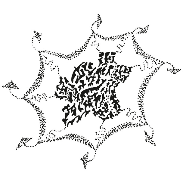streszczenie stylizowane b & w ośmiokątna gwiazda - Wektor, obraz