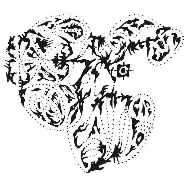 Abstracte gestileerde B&W hart in doel - Vector, afbeelding