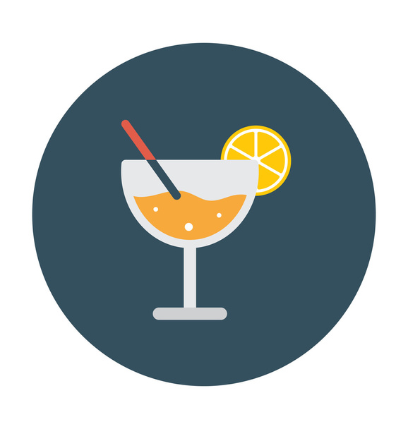 Cocktail Colored Vector Icon - Wektor, obraz