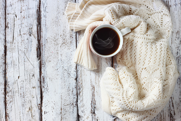 sweater with to cup of coffee - Zdjęcie, obraz