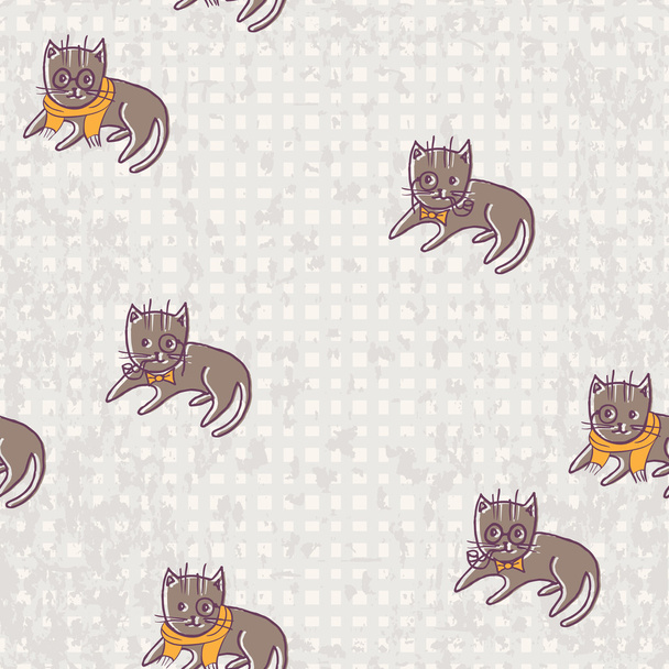katten naadloze patroon - Vector, afbeelding