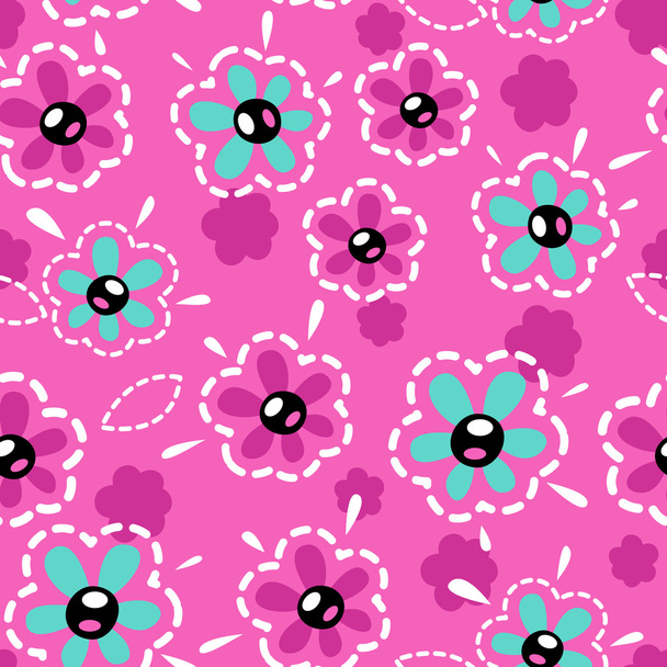 Cute girlish seamless pattern - Vector, afbeelding