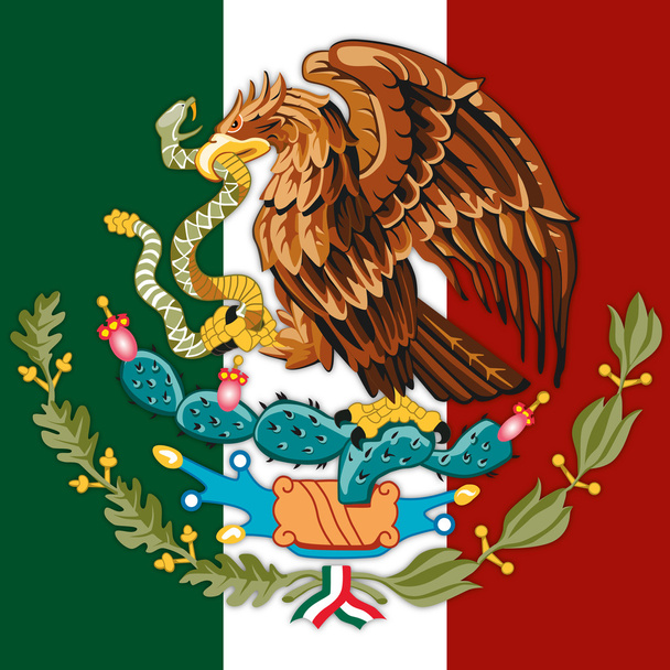 Meksikon vaakuna ja lippu
 - Vektori, kuva