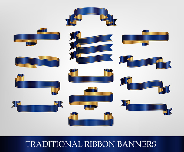 Blue Ribbon Banners - Vector, Image