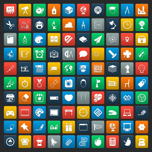  освіта 100 іконок, встановлених для Інтернету
  - Вектор, зображення