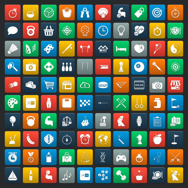 esporte 100 ícones definidos para web
  - Vetor, Imagem