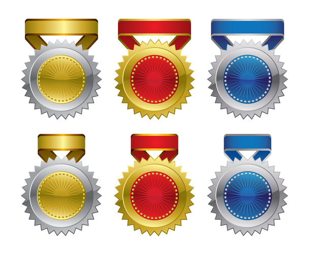 Award medals with ribbon - Vector, Image