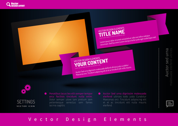 Business banner with modern display. Vector design elements for  - Vector, Image