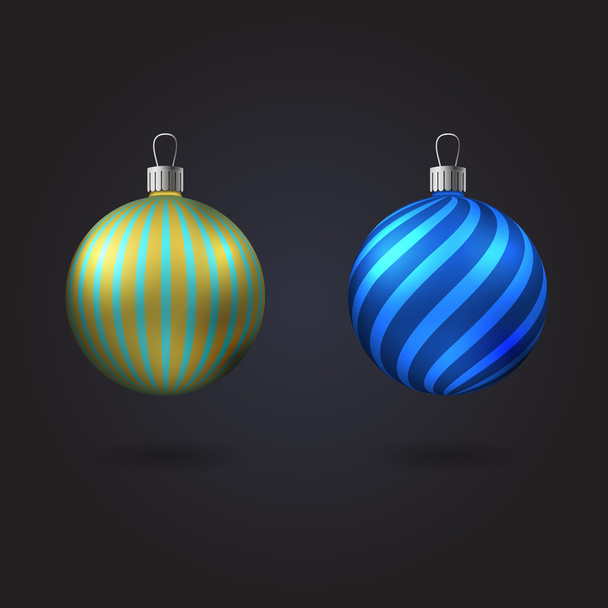 Two christmas tree toys with different ornaments - Διάνυσμα, εικόνα