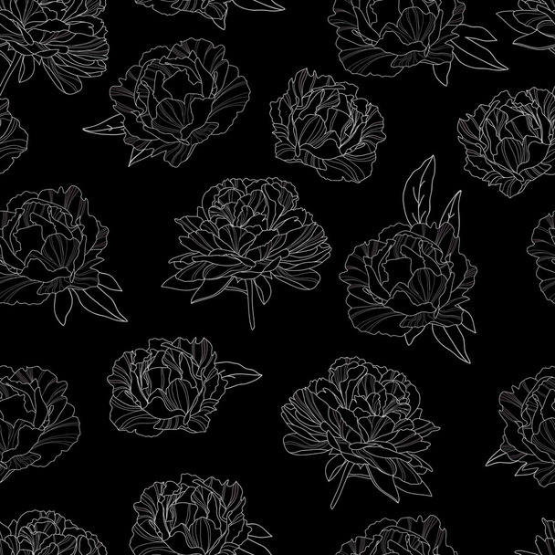 Seamless floral pattern with beautiful peonies - ベクター画像