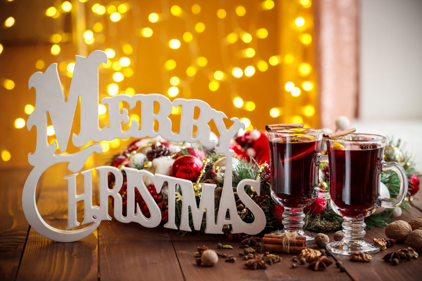 Christmas hot mulled wine - Фото, зображення