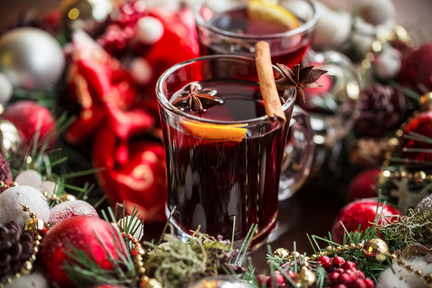 hot mulled wine with spices - Fotó, kép