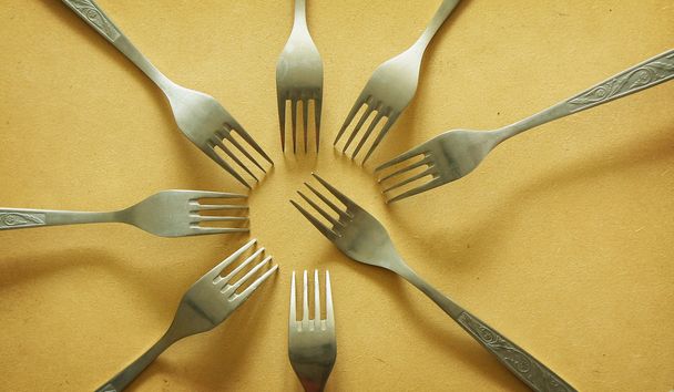 Leadership concept with forks - Foto, imagen