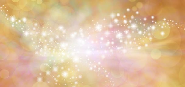 Золотий зоряний блиск теплий тонований банер фону боке
 - Фото, зображення