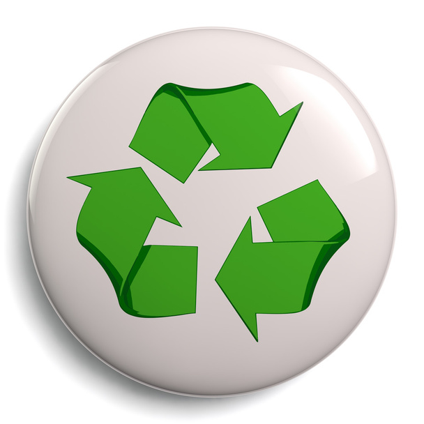 Recyklace Symbol Bage izolované na bílém - Fotografie, Obrázek