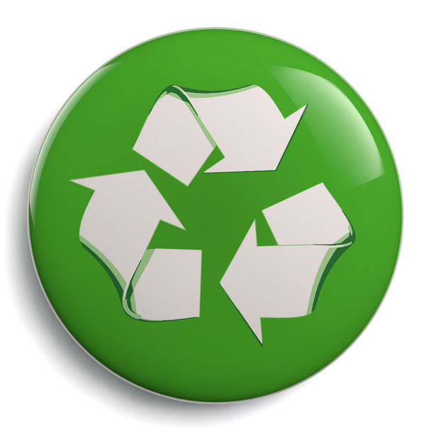 Recycling groene symbool geïsoleerd op wit - Foto, afbeelding