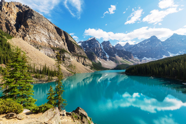 Jezioro Moraine w Parku Narodowym Banff - Zdjęcie, obraz